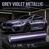 Film de protection de peinture (PPF) gris violet TPU, couleur métallique lavande gris, 1,52x15m, haute brillance, rouleau en gros