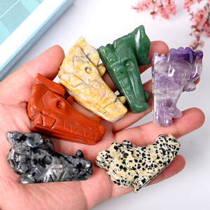 Bán Buôn Tay Chạm Khắc Pha Lê Thạch Anh Rồng Hộp Sọ Đầu Kết Hợp Chất Liệu Chữa Bệnh Đá Quý Nhà Phong Thủy Trang Trí - Product Image 3