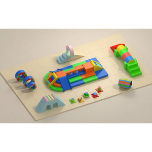 Juego de Parque Infantil Interior de Plástico Colorido con Tobogán y Escalones de Escalada para Jardín de Niños - Product Image 2