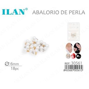 Ciondolo adesivo con perle Ilan da 6 mm, 18 pezzi, per orecchini e gioielli - Product Image 3