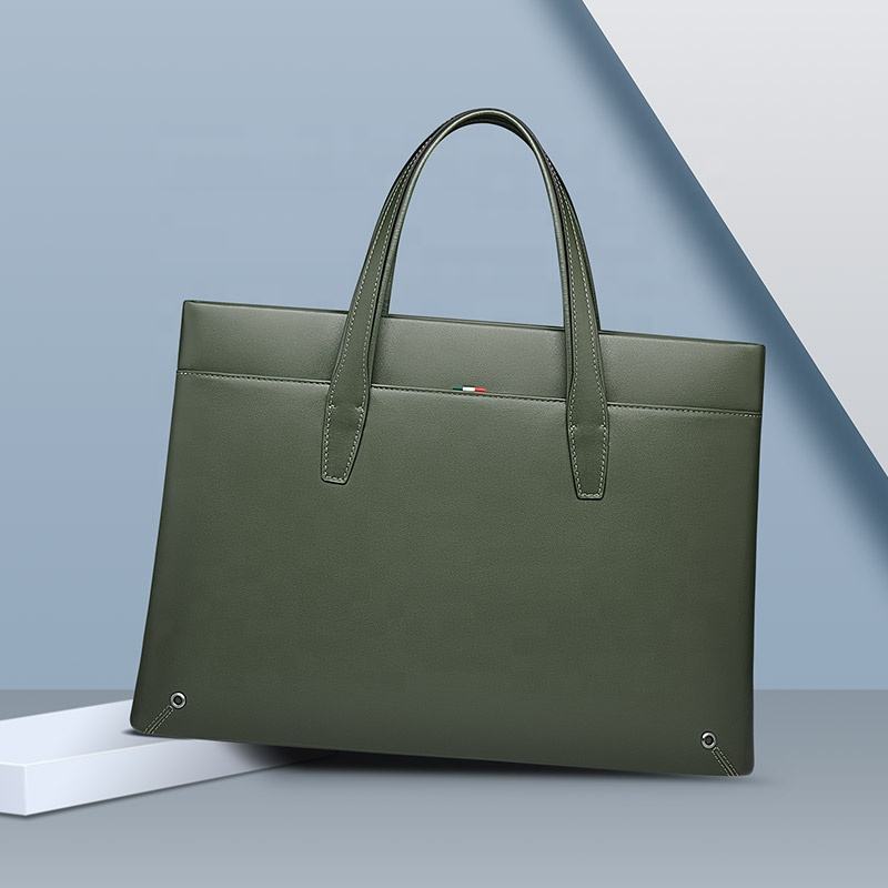 WilliamPOLO Brand New Fashion Men's Briefcase Simple Office Portable Men's  Leather Bag for Business Computer Carry Wholesale