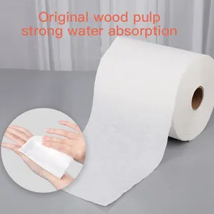 100% натуральная древесная целлюлозная ручная бумажная салфетка в рулоне, белая ручная салфетка в рулоне