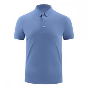 ออกแบบโลโก้เองได้ เสื้อโปโลผู้ชาย แขนสั้น ผ้าเรียบ 170gsm ไนลอน 90% สแปนเด็กซ์ 10% แห้งเร็ว ระบายอากาศดี ไร้ตะเข็บ - Product Image 4