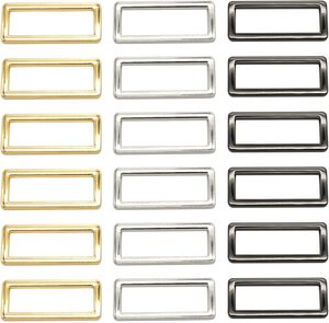 Pieces Rectangle Rings Buckle Metal Rectangular Buckle Loop Square <b>Strap</b> <b>Webbing</b> Belt Rings - Product Image 1