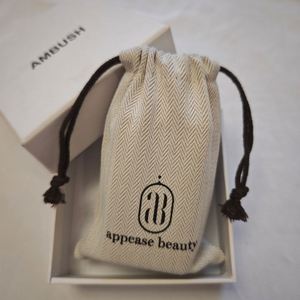 Sac en coton personnalisé avec cordon de serrage et logo pour parfum et cosmétiques, 10x14cm, emballage cadeau écologique - Product Image 2
