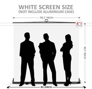 RAUBAY 78.7 x 82.7in Large Collapsible White <b>Backdrop</b> Screen Portable Retractable Panel Photo Nude Background with <b>Stand</b> - Product Image 2