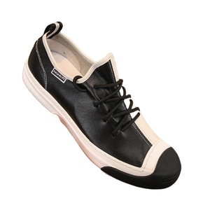 Chaussures pour hommes tendance printemps-été, style coréen, respirantes, souples, en cuir véritable, blanches, à lacets, décontractées - Product Image 1