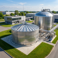 Réservoir de digestion biogaz boulonné en acier inoxydable SS304/SS316L |   Pas de soudure sur site |    100-12000m³ |   Résidus agricoles et fumier |   Directement de l'usine