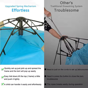 Tienda de campaña automática de apertura rápida directa del fabricante, tela recubierta de plata, tienda de playa impermeable, estructura de un dormitorio - Product Image 4