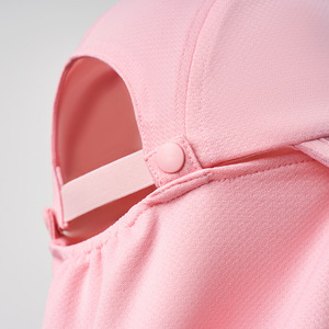 หมวกกันแดดผ้าไหมน้ำแข็งพร้อมอุปกรณ์ป้องกันคอสำหรับผู้หญิงตกปลากลางแจ้งเดินป่าสีชมพู - Product Image 1