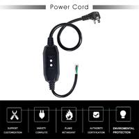 Cordon d'alimentation US NEMA 5 15P vers fil nu à extrémité ouverte avec interrupteur de sécurité RCD intégré 125V 15A 3x1.5mm pour chantier