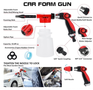 33 pièces Kit de <span class=keywords><strong>nettoyage</strong></span> de lavage de <span class=keywords><strong>voiture</strong></span> Kits de <span class=keywords><strong>nettoyage</strong></span> avec pistolet à mousse brosse grand gant de lavage serviettes intérieur <span class=keywords><strong>complet</strong></span> - Product Image 2