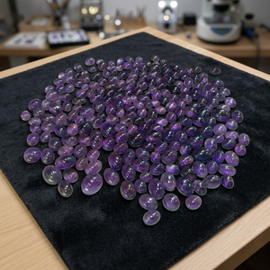 Cabochon d'améthyste africaine naturelle de qualité supérieure, pierre précieuse en vrac de 4 mm à 16 mm avec évaluation tierce pour la fabrication de bijoux - Product Image 2