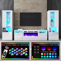 L'ensemble de centre de divertissement pour foyer comprend un meuble TV pour foyer et des armoires de rangement pour bibliothèque