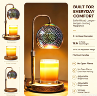 Lampe chauffe-bougie avec minuterie, intensité réglable, 2 ampoules rétro, cadeaux de déménagement, décoration de maison neuve