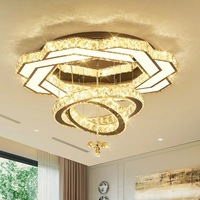 Lustre de plafond Led en cristal de luxe moderne K9 plafonnier encastré en forme de fleur plafonnier Led pour la maison