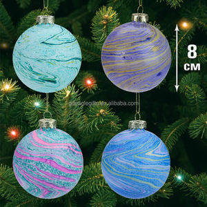 <span class=keywords><strong>Baubles</strong></span> natale all'ingrosso 8cm Xmas Ball ornamenti universo pianeta in vetro rosa decorazioni natalizie per personalizzare - Product Image 1