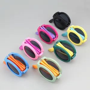 Venta al por mayor de encargo promocional plegable gafas de sol para niños gafas de sol con personalidad al aire libre gafas de sol con protección UV
