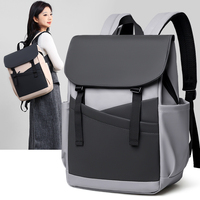 Sac à dos pour ordinateur portable à rabat, couleur minimaliste, logo personnalisé, vente en gros, sac de voyage quotidien pour trajets domicile-travail