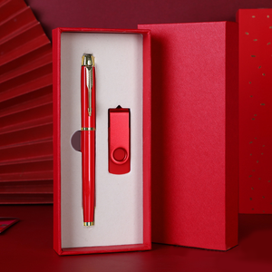 Novelties Promotional Flash Drive Set Executive Gift Set Ballpoint Pen Custom Logo Business Office Gift Stock