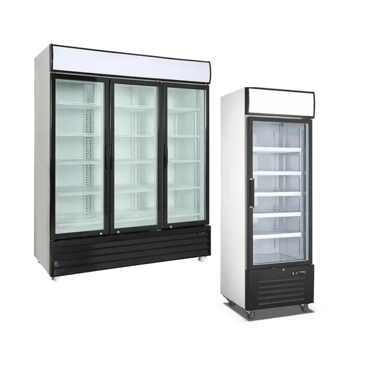 supermarket refrigeration equipment cool drink fridge beverage cooler 3 door slim display fridge