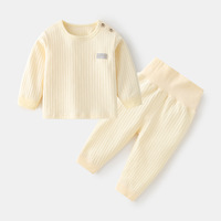 Conjunto de Ropa Interior de Algodón Puro para Niños, Personalizado y Popular, con Botones en los Hombros, de Dos Piezas, para Otoño e Invierno