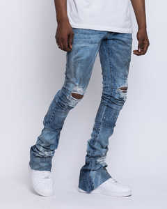 بنطلونات جينز فضفاضة للرجال بجودة عالية وسعر منخفض بالجملة، بنطلونات جينز مستقيمة وواسعة للرجال - Product Image 3