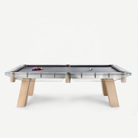 Table de baby-foot de luxe en verre cristal de haute qualité, design italien, personnalisable, pour extérieur et intérieur, avec structure en bois, pour villa