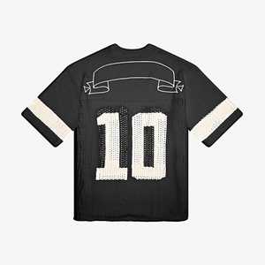 Logo personnalisé design vêtements de sport rétro tricots à manches courtes chemise de football haut en tricot femmes hommes maillots de football tricotés - Product Image 3