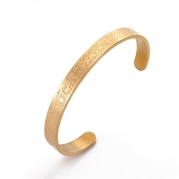 Bracelets et Joncs de Mode en Barre Courbe Gravée avec Calligraphie Arabe Islamique, motif Ayatul Kursi, Coran, pour Musulmans et l'Aïd