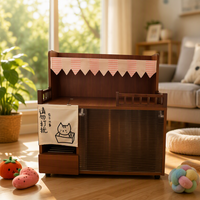 Meuble de toilette pour chat en bois avec enclos, toilettes cachées, rangement, entrée latérale, 3 tailles, OEM