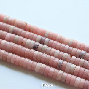 ลูกปัดบีสโตนธรรมชาติสำหรับทำเครื่องประดับงานฝีมือทำมือ DIY สีชมพูอ่อนโอปอลรักษาลูกปัดหลวม - Product Image 4