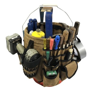 Outdoor Waterproof Canvas 5-Gallon Tool Bag Bucket <b>Storage</b> With Pockets For <b>Workshop</b> Use - Product Image 5