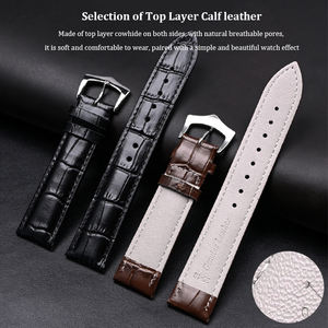 Ремешок для часов из натуральной кожи с треугольной стальной пряжкой 12 мм 20 мм 26 мм - Product Image 4