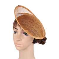 Yüksek kalite 25cm gazlı bez gelin Sinamay şapka tabanı kraliyet Ascot 18 renkler klasik DIY yuvarlak Fascinator tabanı