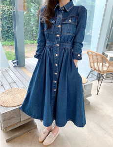 <span class=keywords><strong>Vestido</strong></span> de Mezclilla de Moda Coreana para <span class=keywords><strong>Mujer</strong></span>, Elegante, Estilo 2026, Gran Venta - Product Image 6