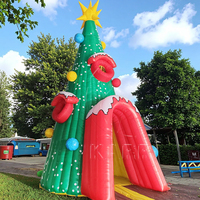 Château gonflable de Noël commercial de vacances extérieures d'enfants Maison gonflable de rebond de Noël de père Noël pour des enfants
