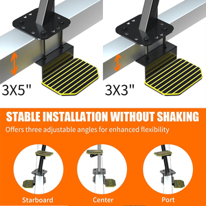 Scala per barche a 4 gradini con manico per barche antiscivolo, misure universali per rimorchi per bassi/pontoni, - Product Image 4