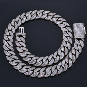 Cadena Cubana de Moissanita VVS1 Multirreflectante, Pulida a Mano, Certificada por GRA, Oro 18K y Plata 925, Estilo Urbano Iced Out - Product Image 2