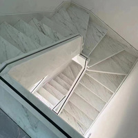 Dalles de marbre blanc poli de luxe modernes pour marches d'escalier, comptoirs de salle de bain et murs de fond
