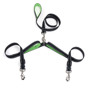 Senza groviglio doppio guinzaglio regolabile doppio piombo cinghie riflettenti guinzaglio resistente per due cani - Product Image 6