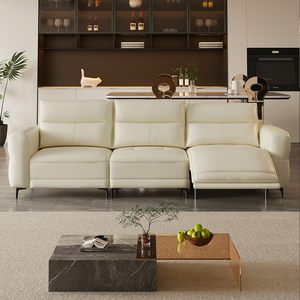 Divano Elettrico Moderno Italiano in Offerta, Set Multifunzionale Reclinabile Estensibile in Pelle e Metallo, Combinazione ad <span class=keywords><strong>Angolo</strong></span> per Ville - Product Image 6