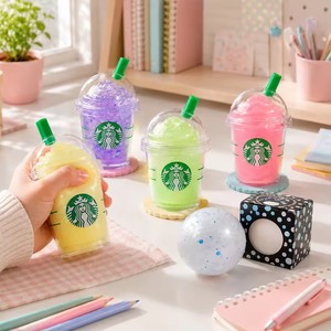 Cute Blue Iced Coffee Cup Squishy <b>Fidget</b> Toy-Stress Relief Squeeze Need Doh Portable Mini Toy for Kids & Teens Unisex - Product Image 6