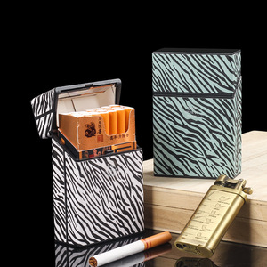 Boîte à cigarettes en plastique à motifs zébrés <span class=keywords><strong>de</strong></span> 20 épaisses, étui à cigarettes masculin anti-pression et anti-humidité à boucle d'emballage entier - Product Image 2