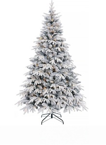 Árbol de Navidad Artificial de Abeto Preiluminado de PVC+PE con Nieve Artificial, Luces LED Blancas Cálidas, Soporte Metálico Plegable - Product Image 2