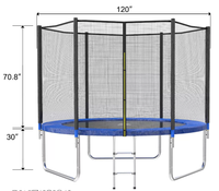 Trampoline d'extérieur rond de 10 pieds du fabricant avec filet de sécurité, équipement d'exercice unisexe pour enfants et adultes, pour garçons et filles