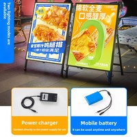 LED Rechteckiger Aluminium-Leuchtkasten Werbe-Display-Ständer Leuchtende Wiederaufladbare Outdoor-Bodenstehende Vertikale Anzeigetafel