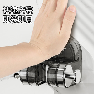 Excellent Suction Cup Shower Head Holder Adjustable No Drilling Bathroom Ceiling Mount Storage Hook - Product Image 2