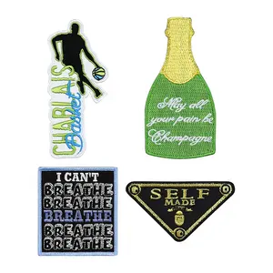 Personnalisez des patchs en <span class=keywords><strong>feutre</strong></span> brodés écologiques à repasser avec un design <span class=keywords><strong>de</strong></span> lettres anglaises pour les vêtements ou les chapeaux - Product Image 1
