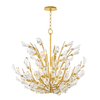 Lustre élégant en cristal de conception de branche de fantaisie décoration d'intérieur villa de luxe suspension moderne faite maison